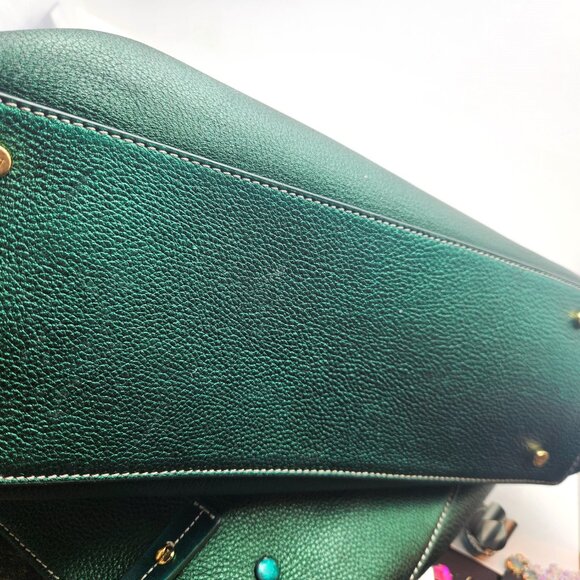 Frances Valentine Bottle Green Pebbled Leather Super Soft  Large Tote - Picture 7 of 10